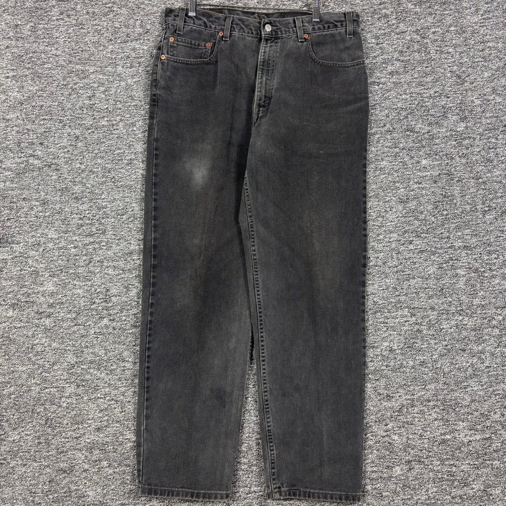 Vintage 1990s Made in USA‎ Relaxed Fit Levi's 550 Black Denim Jeans Mens 36x32